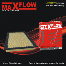 MAXFLOW® MAXTECH® M1-1358 air filter for Adventra VYII, VZ Berlina VT, VTII, VX, VY, VZ Calais VT, VTII, VX, VY, VZ Commodore VT, VTII, VX, VXII, VY, VYII, VZ Commodore Ute VU, VY, VZ Crewman Utility VYII, VZ Monaro V2 Statesman WH, WHII, WK, WL