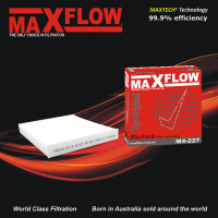 MAXFLOW® MAXTECH® M4-227 cabin filter for Ford Ranger PX Turbo Diesel 2.2L P4AT-PX Petrol 2.5L DPAT, PX Turbo Diesel 5 Cyl 3.2L P5AT, Lexus LS430 UCF30R V8 4293cc MPFI, Mazda BT50 2.2L UP0Y P4AT Turbo Diesel, 3.2L UP0Y P5AT 5 Cyl Turbo Diesel