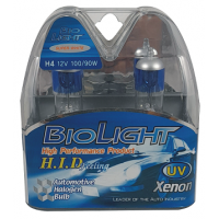 H4 12V 100/90W Biolight  400011 1/2 B4 UV Cut Super White Plus 200 7000K Halogen Globes Twin Pack