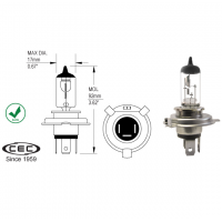 H4 12V 60/55W Clear UV Cut CEC 400001 Halogen Globe/Bulb Single Pack