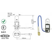 H3 12V 55W Clear UV Cut CEC 300001 Halogen Globe/Bulb Single Pack